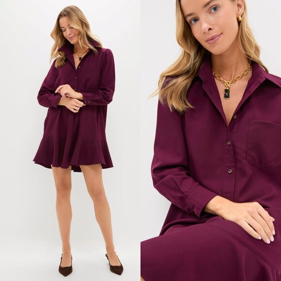 Tuckernuck Winetasting Crepe Callahan Shirt Mini Dress – Size S – NWT - Picture 3 of 11